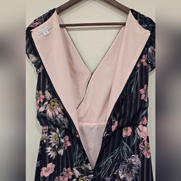Kay Unger Ricarda Navy Floral Maxi Dress Sz 8 - Picture 13 of 15